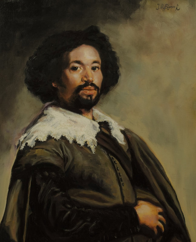 "Juan de Pareja" Oil painting copy inspired by original work by Diego Velazquez.